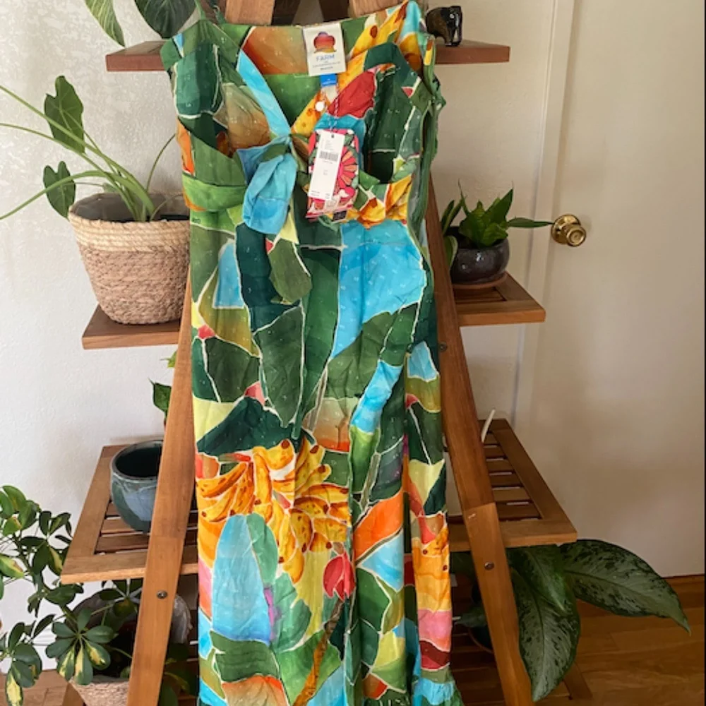 NWT Farm Rio Tie-Waist Printed Dress - Picture 7 of 7